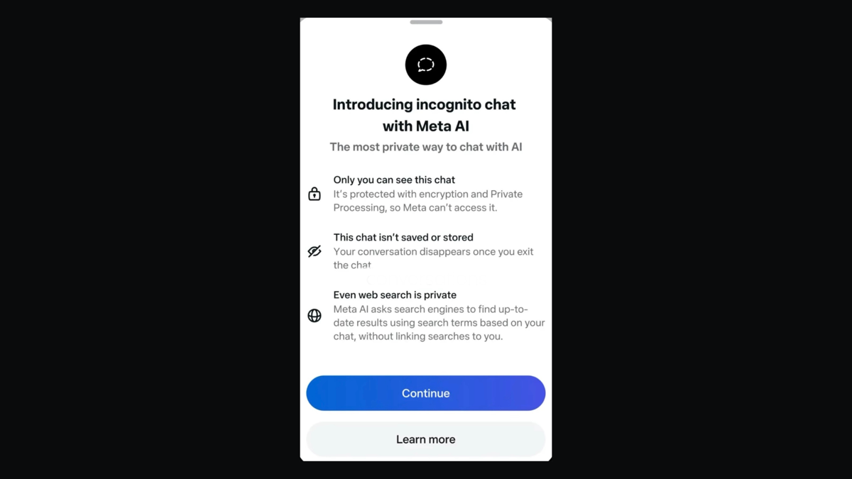 WhatsApp: arriva la chat in incognito per Meta AI